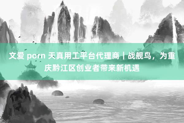 文爱 porn 天真用工平台代理商｜战舰鸟，为重庆黔江区创业者带来新机遇