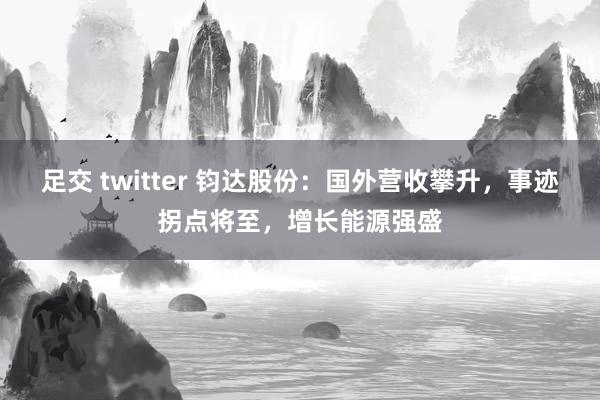 足交 twitter 钧达股份：国外营收攀升，事迹拐点将至，增长能源强盛