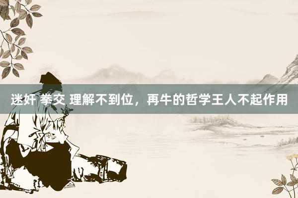 迷奸 拳交 理解不到位，再牛的哲学王人不起作用